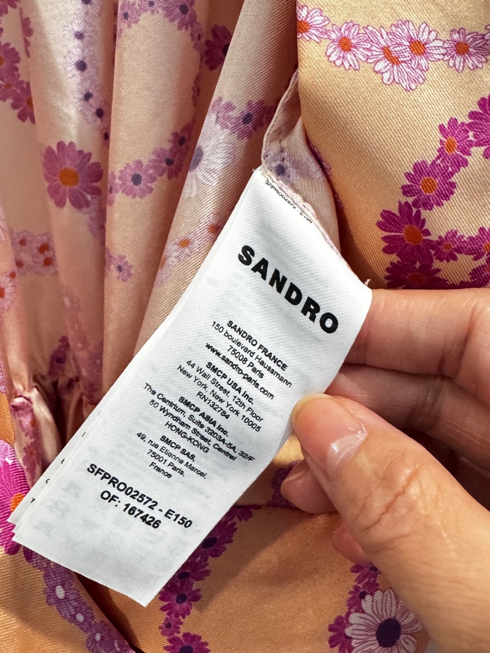 Sandro Pink and Purple Floral Midi Dress